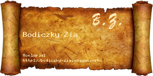 Bodiczky Zia névjegykártya